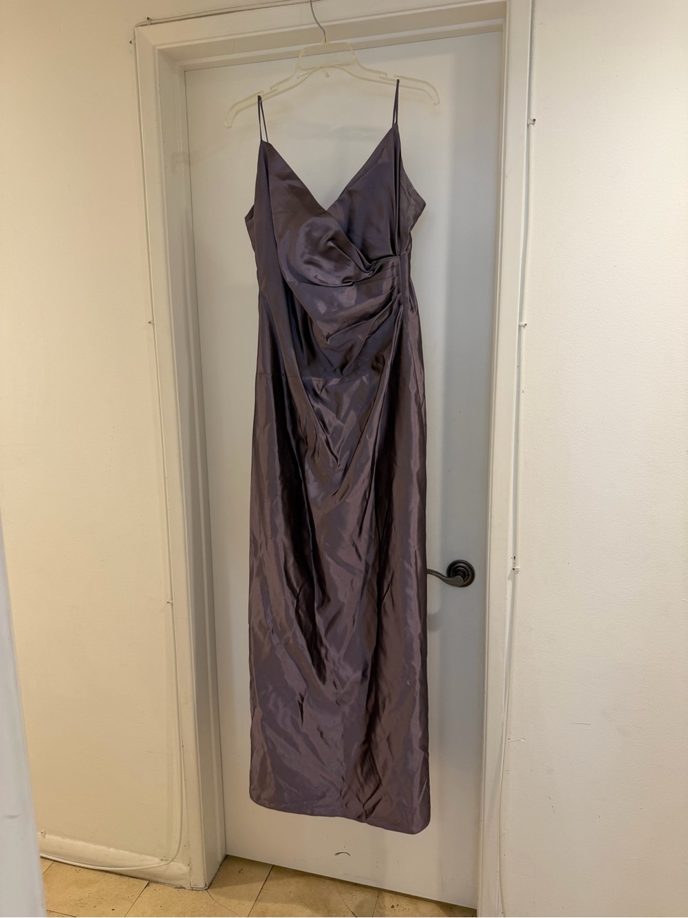 Laundry By Shelli Segal Lavender Satin Maxi Slip Dress